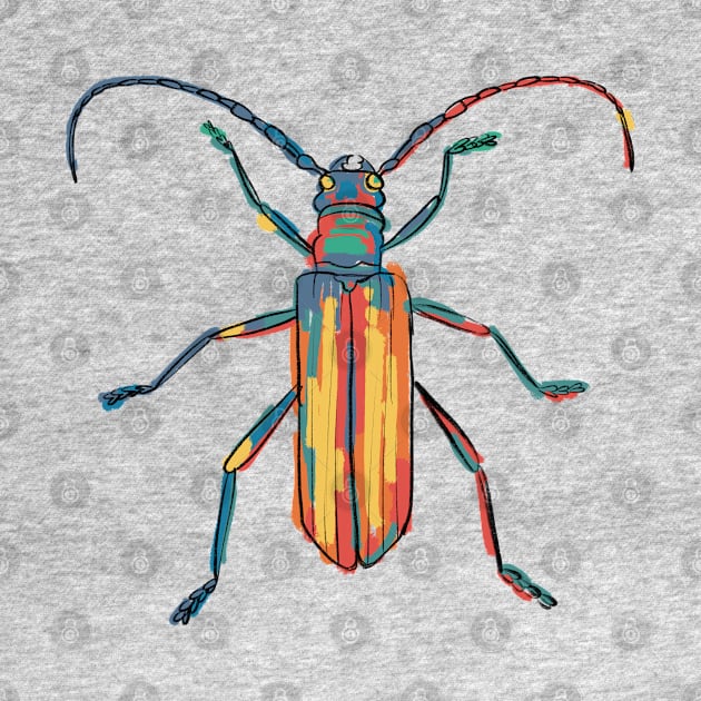 Multicolor longhorn beetle by kobyakov